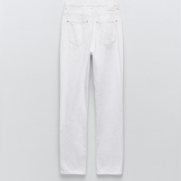 NWT • ZARA High Rise Straight White Denim Jean - Picture 6 of 15